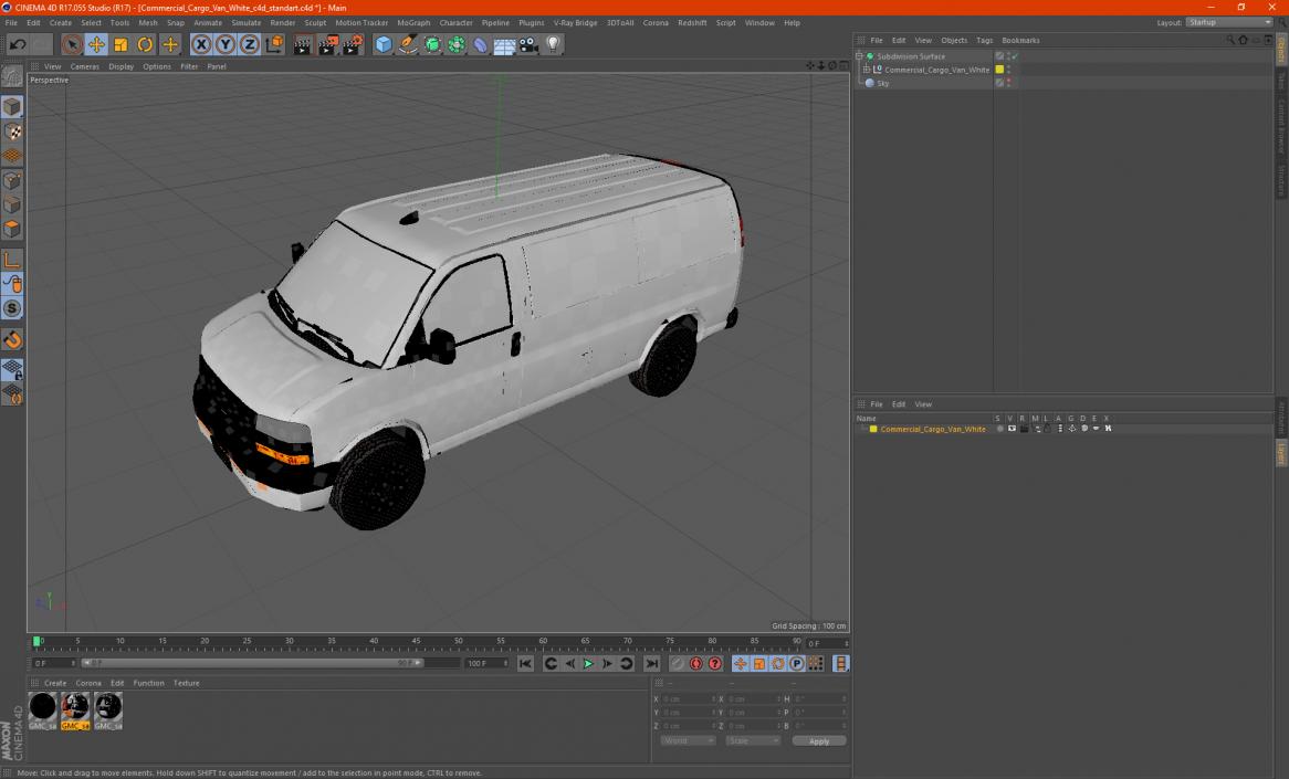 3D Commercial Cargo Van White