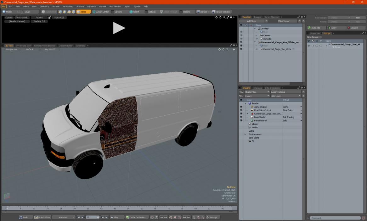 3D Commercial Cargo Van White