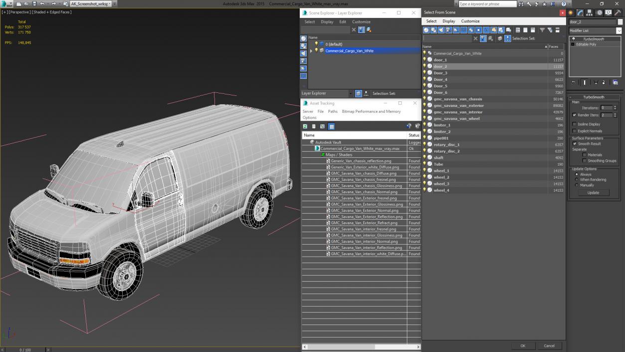 3D Commercial Cargo Van White