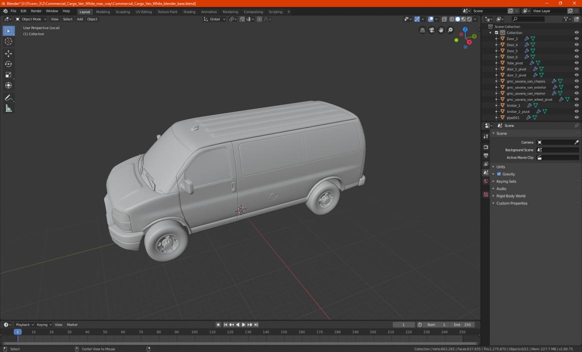 3D Commercial Cargo Van White