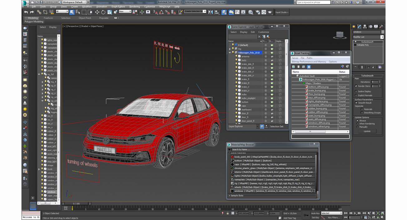 Volkswagen Polo 2018 Rigged 3D