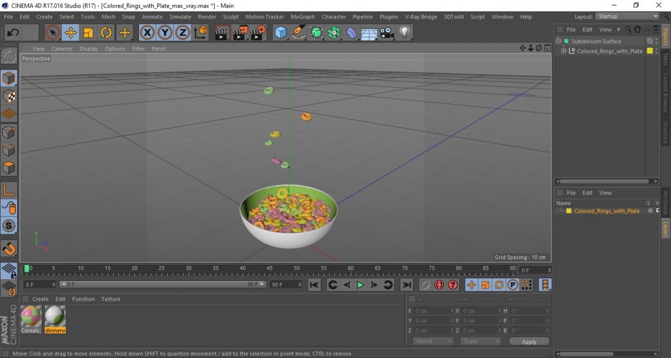 Colored Rings with Plate 3D model