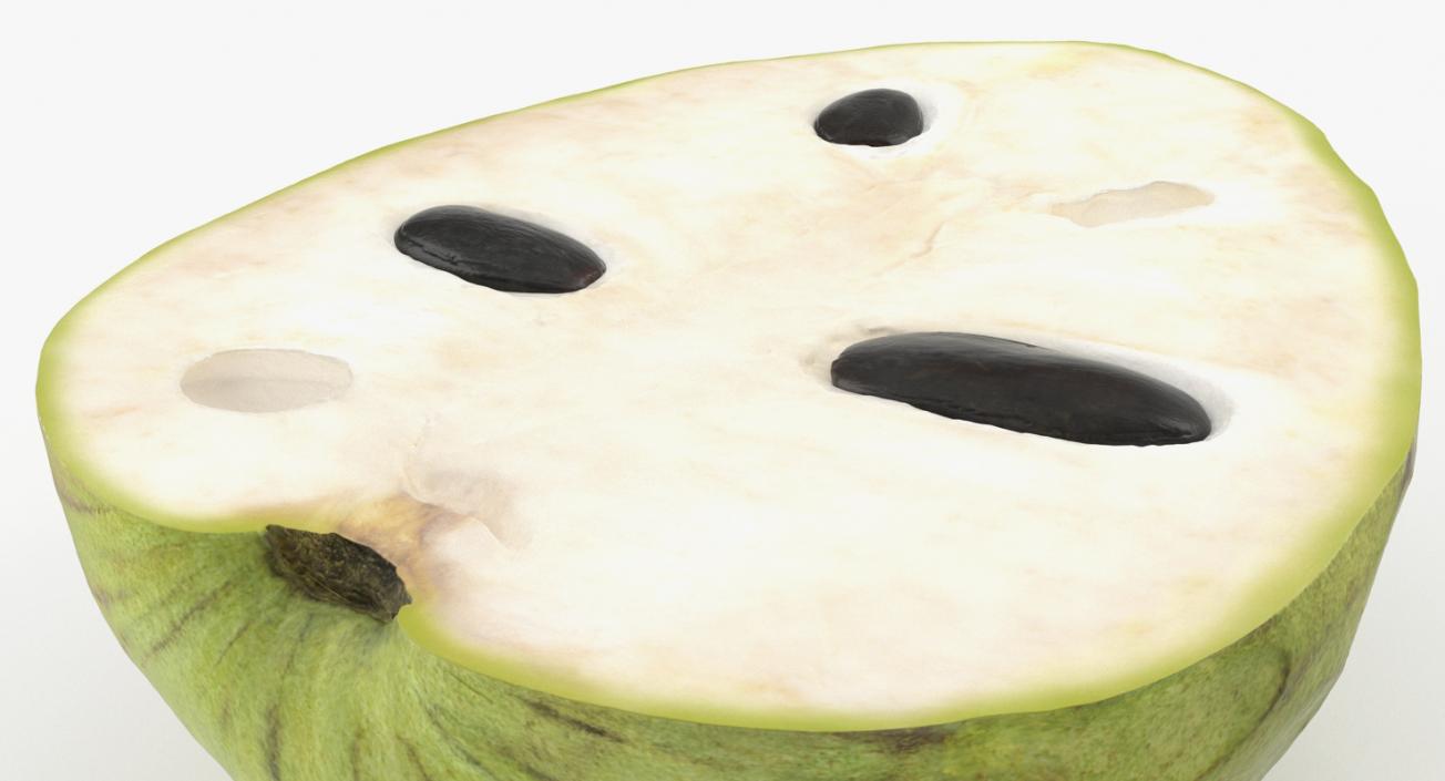 3D model Cherimoya Fruit Whole and Half