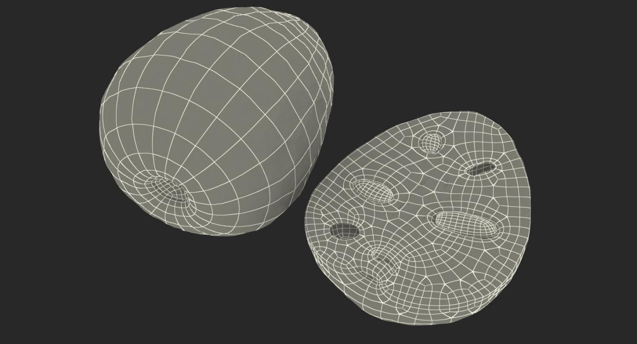 3D model Cherimoya Fruit Whole and Half