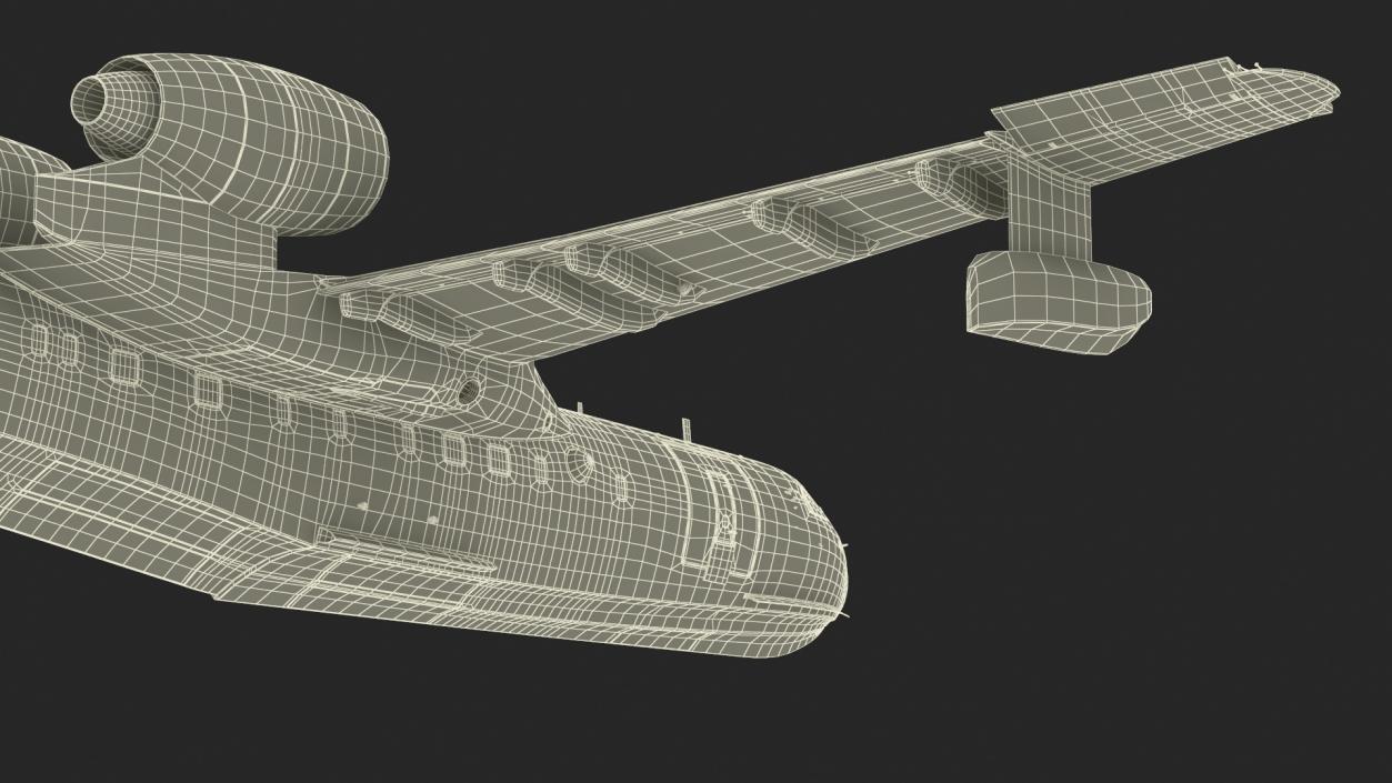 Be 200 Amphibious Aircraft Rigged for Cinema 4D 3D