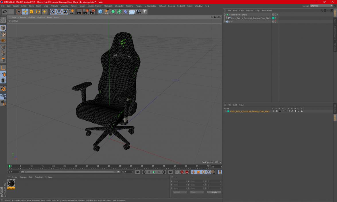 3D Razer Enki X Essential Gaming Chair Black