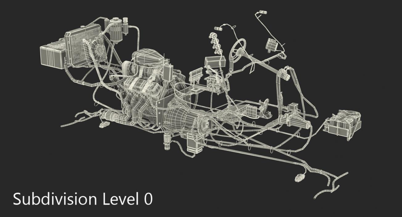 3D model Monster Truck Bigfoot Engine System