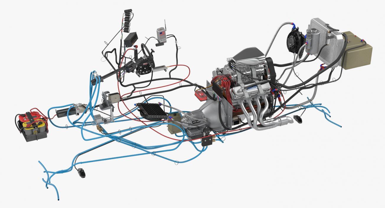 3D model Monster Truck Bigfoot Engine System