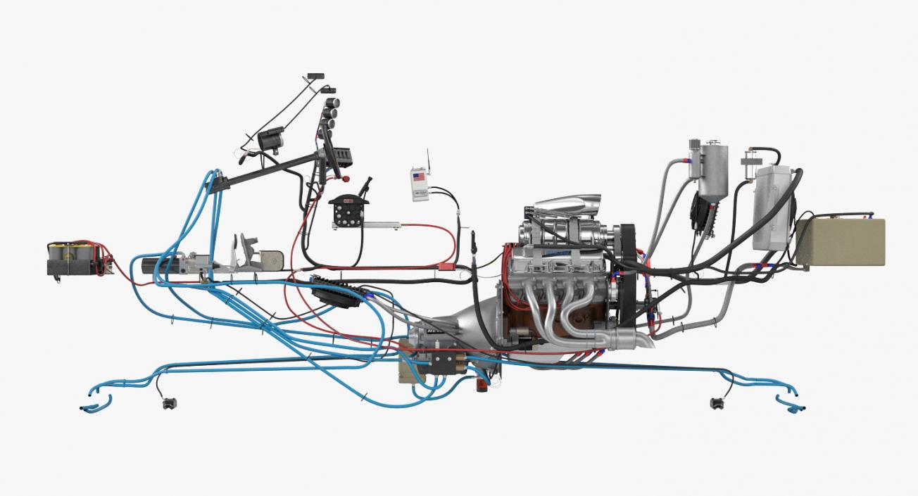 3D model Monster Truck Bigfoot Engine System