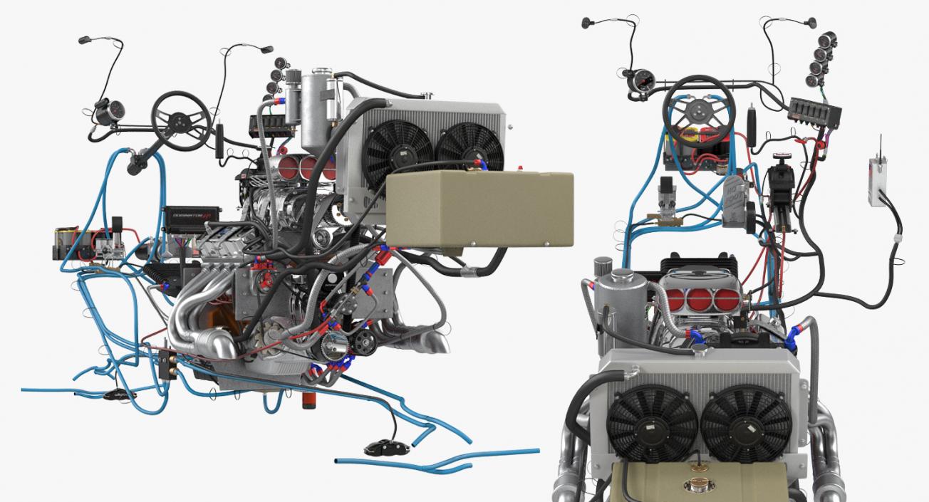 3D model Monster Truck Bigfoot Engine System