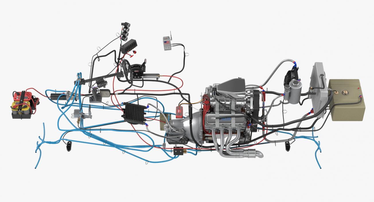 3D model Monster Truck Bigfoot Engine System