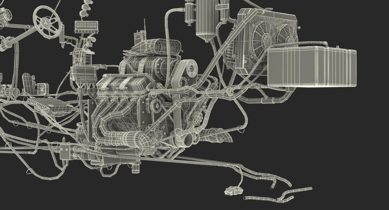 3D model Monster Truck Bigfoot Engine System