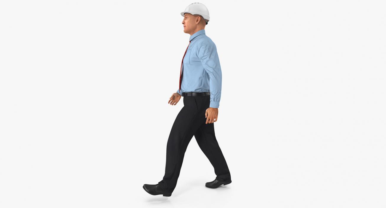 3D model Construction Engineer in Hardhat Walking Pose