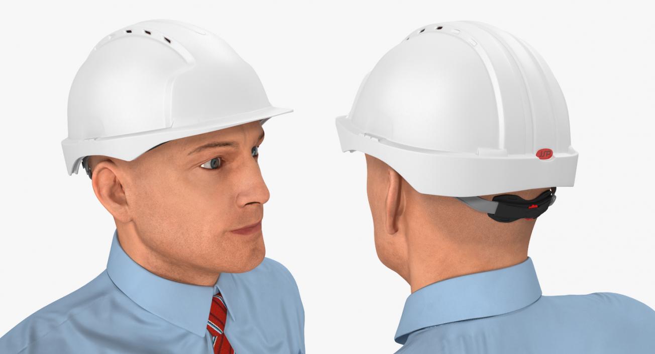 3D model Construction Engineer in Hardhat Walking Pose