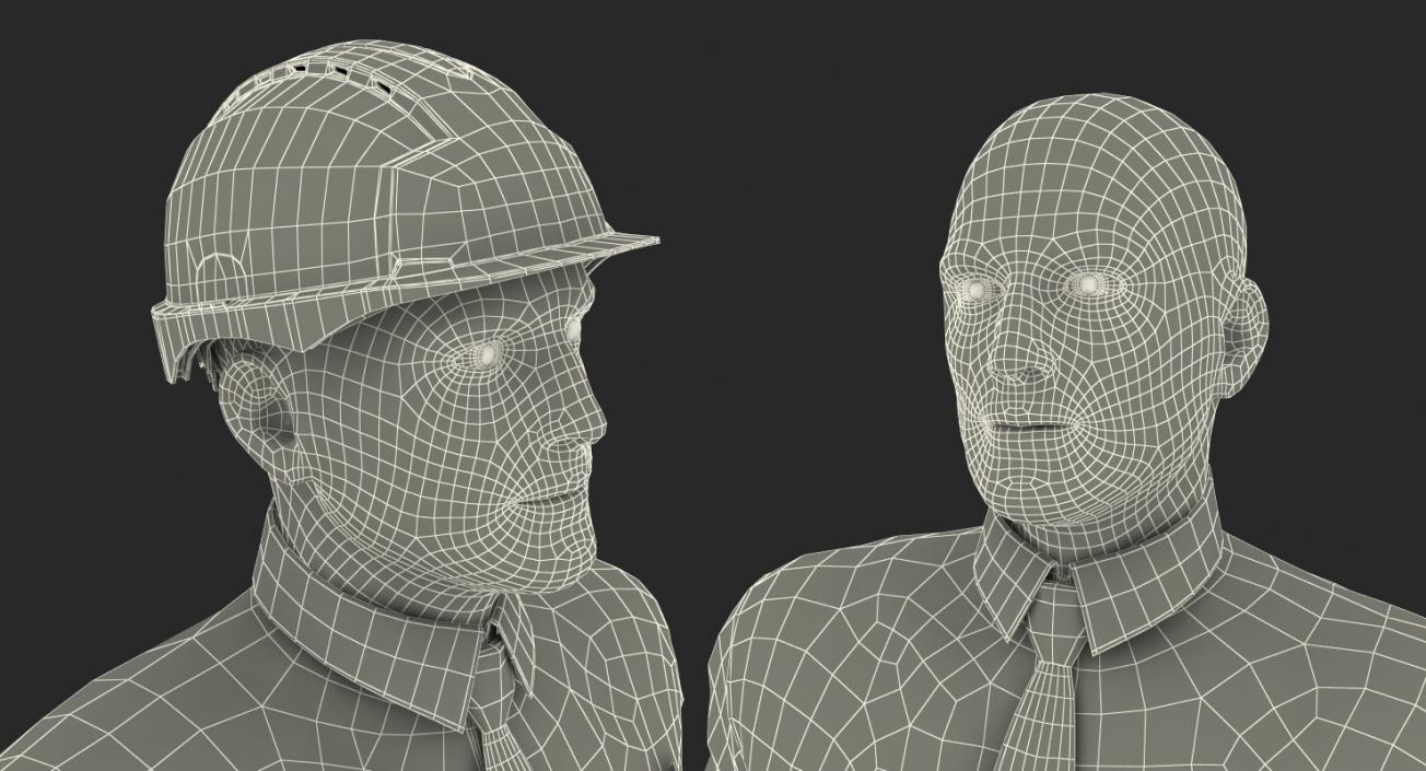 3D model Construction Engineer in Hardhat Walking Pose