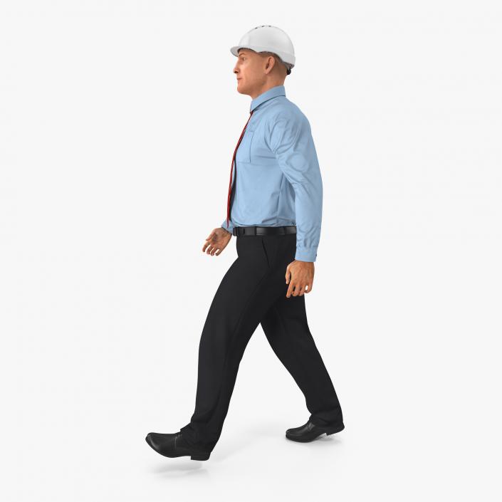 3D model Construction Engineer in Hardhat Walking Pose