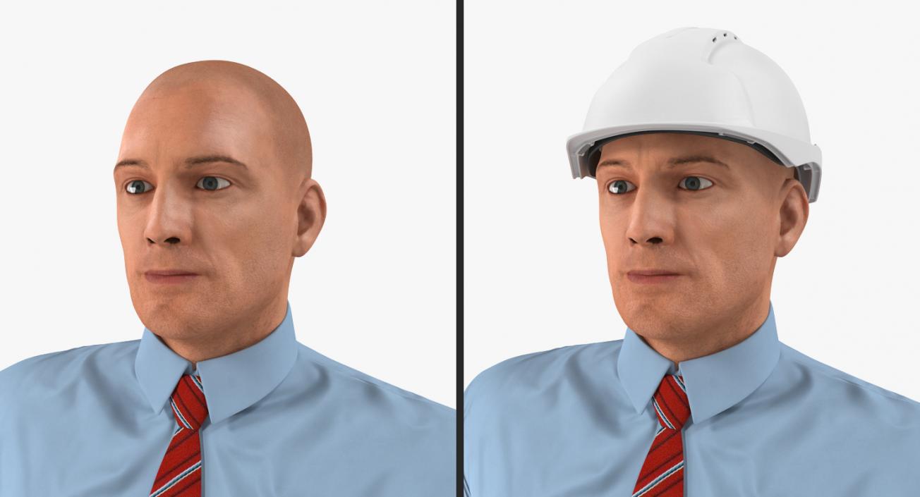 3D model Construction Engineer in Hardhat Walking Pose