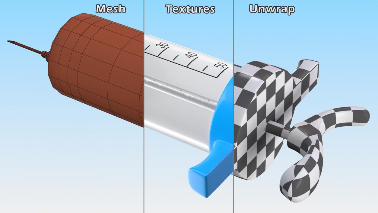 3D Veterinary Vaccine Syringes Collection model