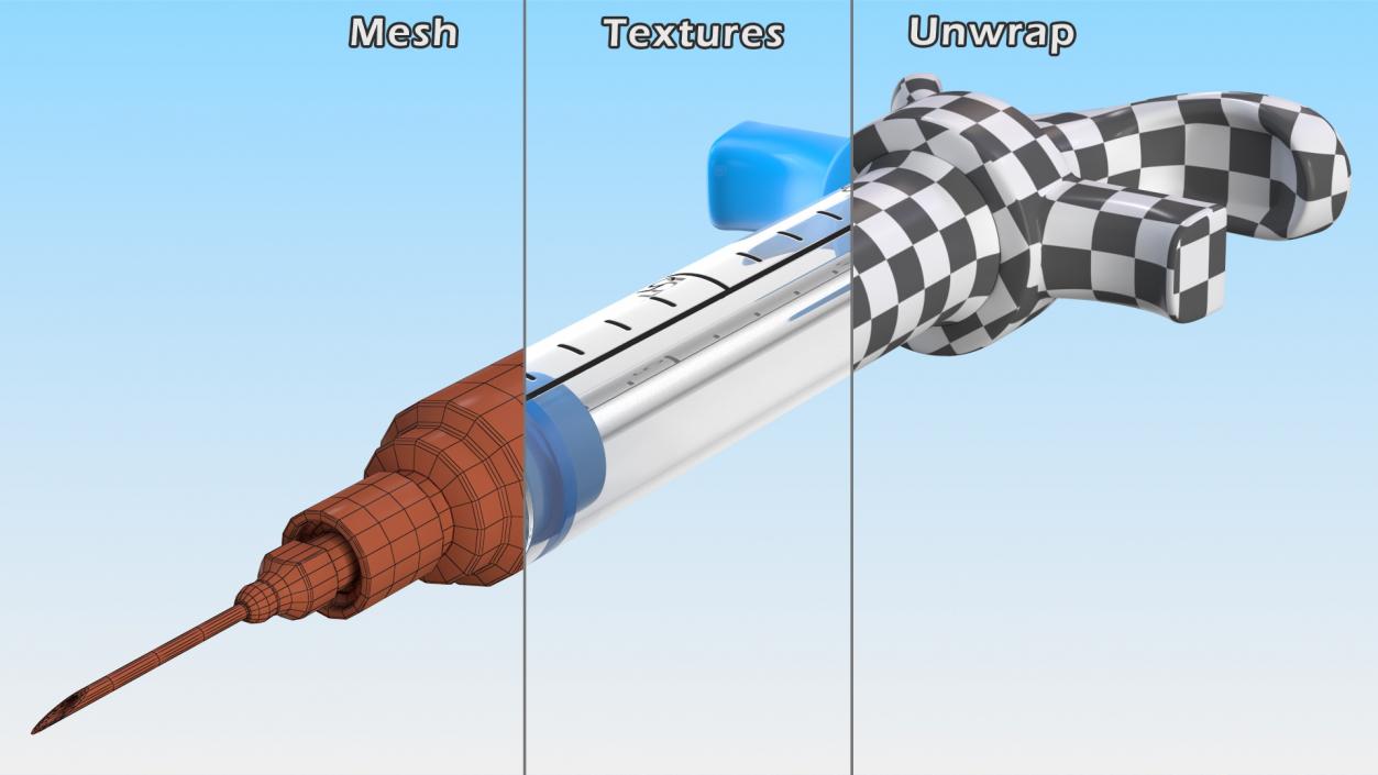 3D Veterinary Vaccine Syringes Collection model