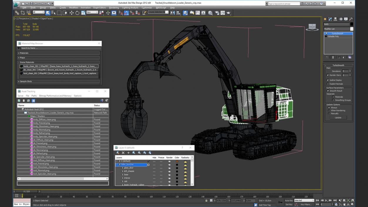 Tracked Knuckleboom Loader Generic 3D model