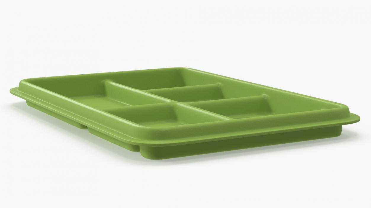 Compartment Meal Tray Green 2 3D model