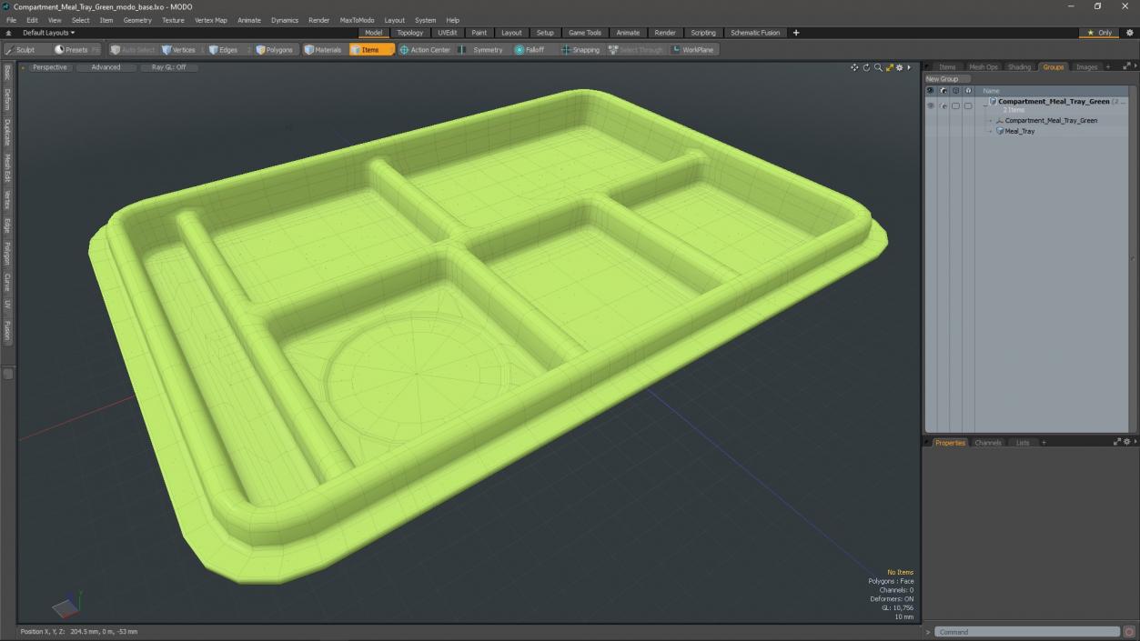 Compartment Meal Tray Green 2 3D model