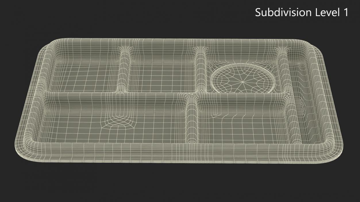 Compartment Meal Tray Green 2 3D model
