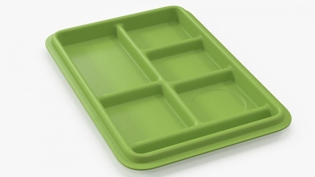 Compartment Meal Tray Green 2 3D model