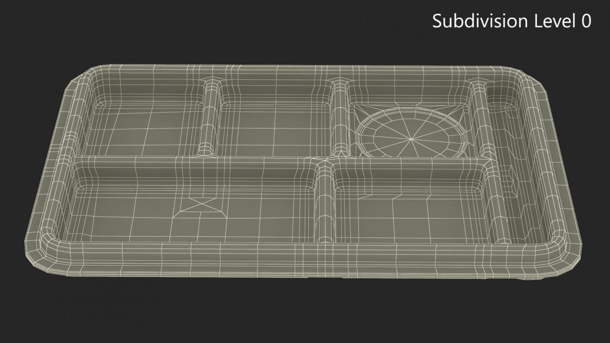 Compartment Meal Tray Green 2 3D model