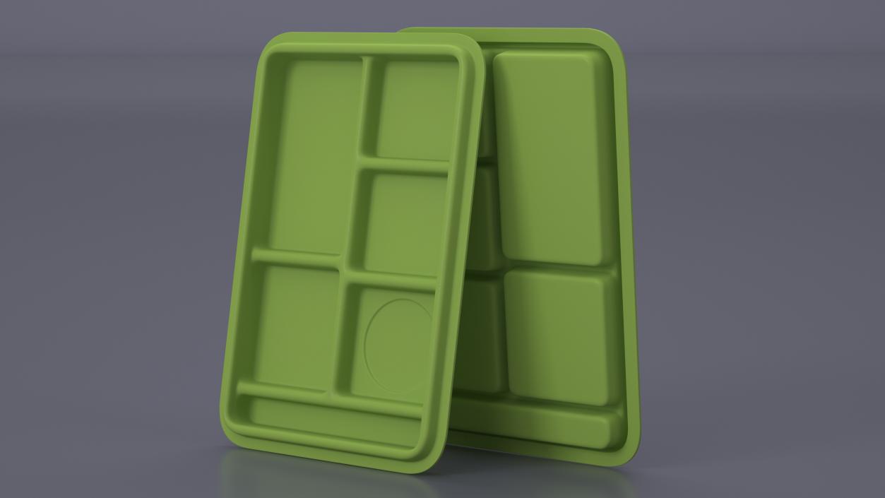 Compartment Meal Tray Green 2 3D model