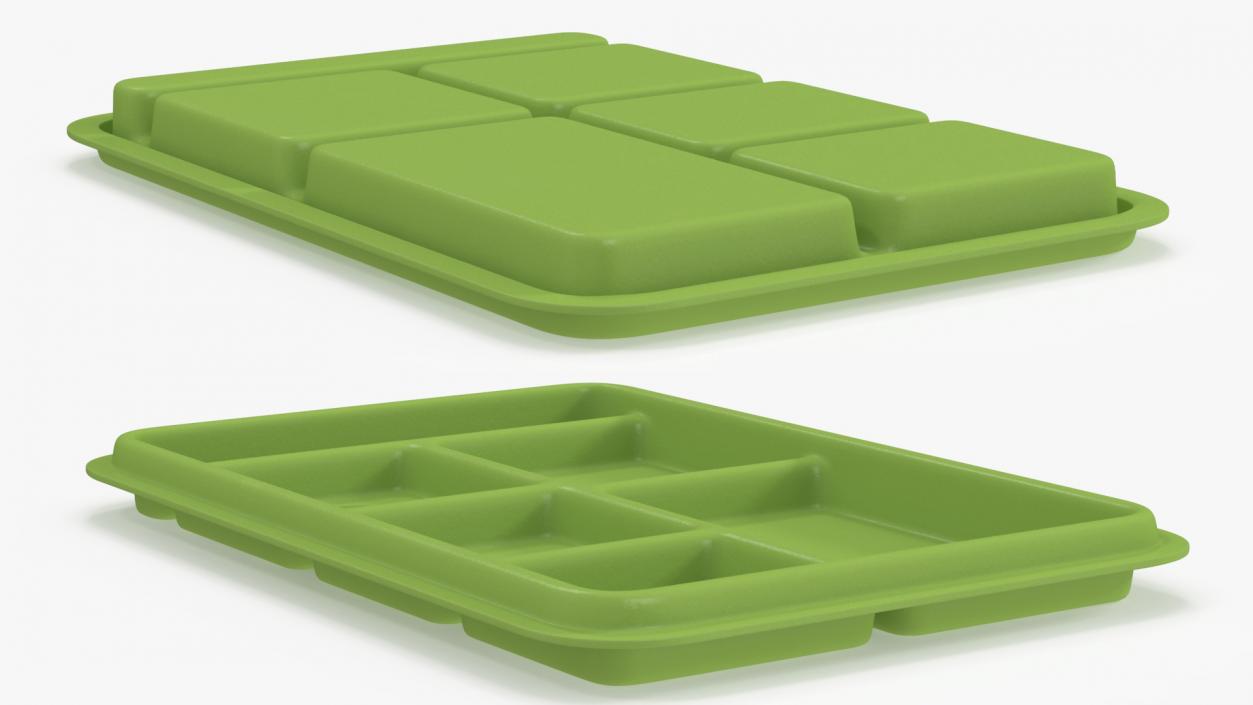 Compartment Meal Tray Green 2 3D model