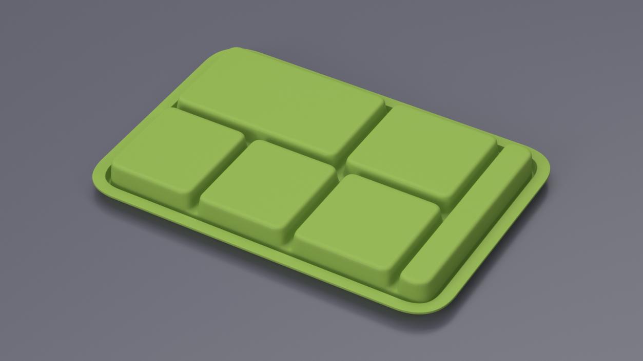 Compartment Meal Tray Green 2 3D model