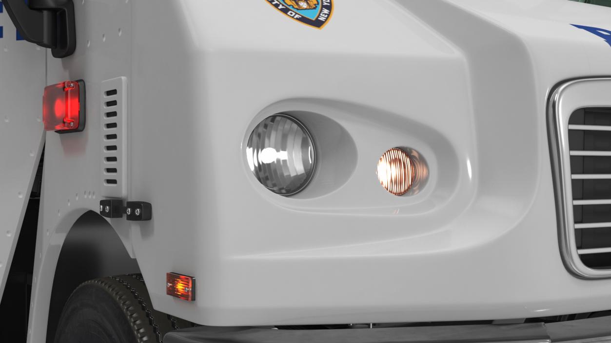 NYPD Mobile Command Center Lights On Rigged for Maya 3D