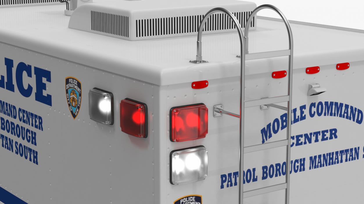 NYPD Mobile Command Center Lights On Rigged for Maya 3D