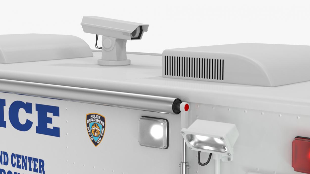 NYPD Mobile Command Center Lights On Rigged for Maya 3D