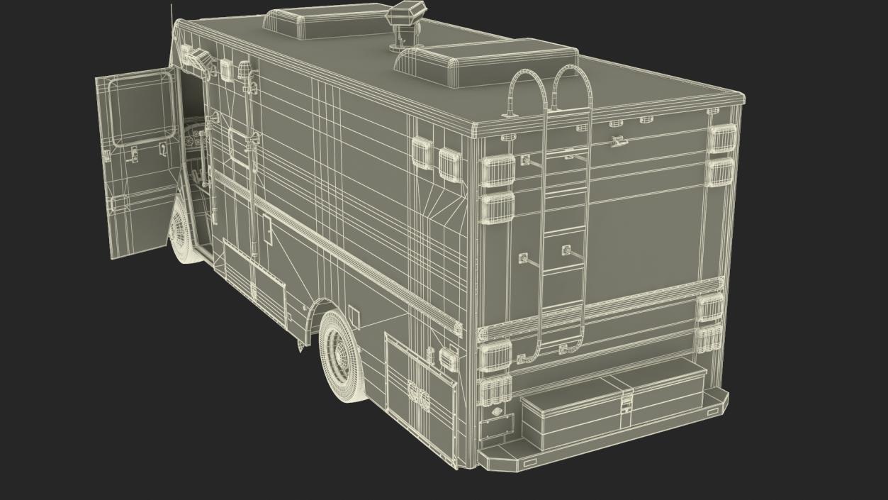 NYPD Mobile Command Center Lights On Rigged for Maya 3D