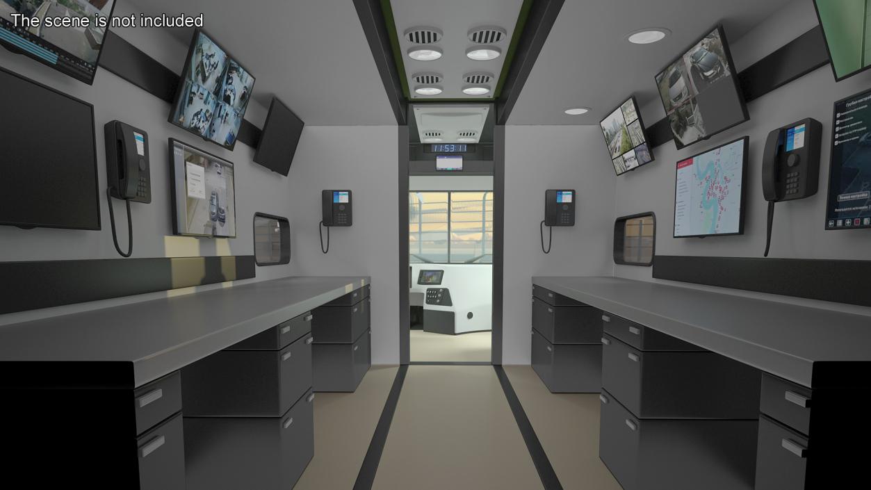 NYPD Mobile Command Center Lights On Rigged for Maya 3D