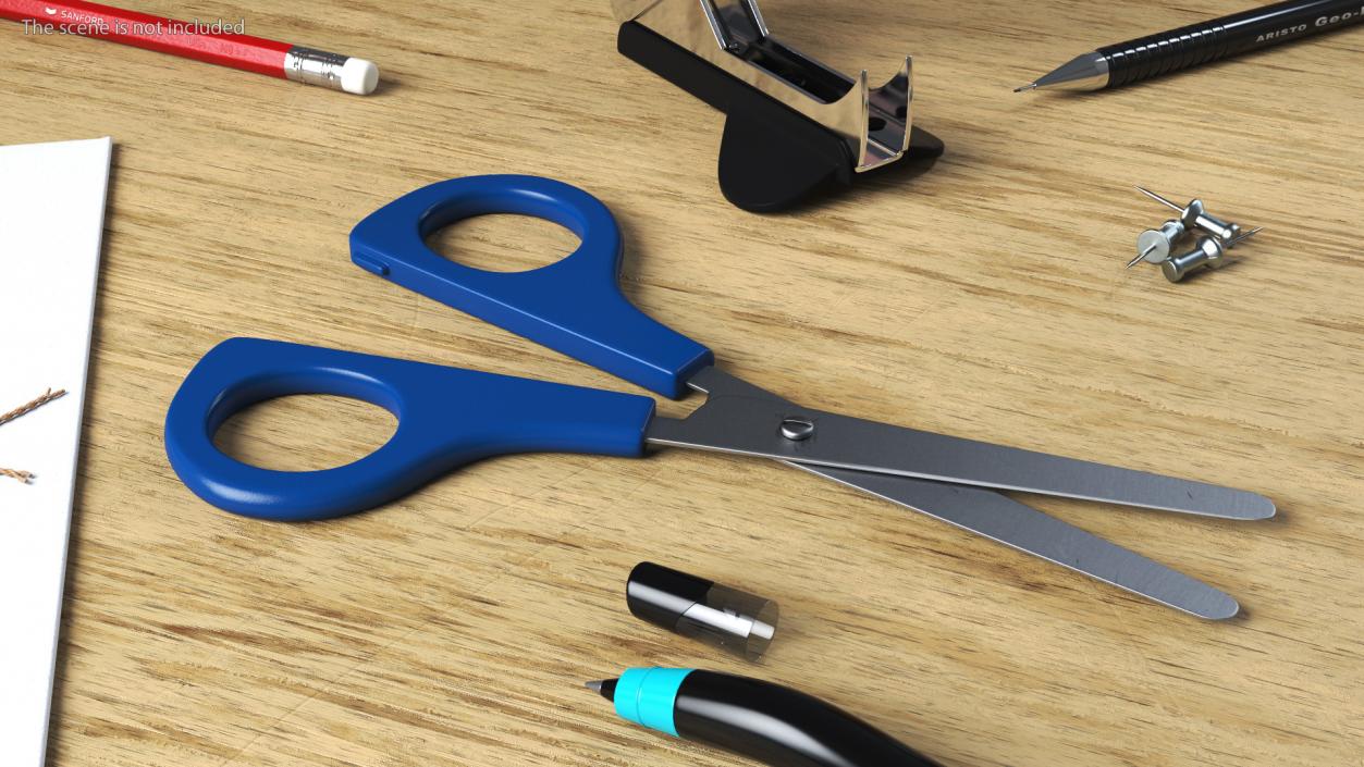 3D model School Scissors Blue