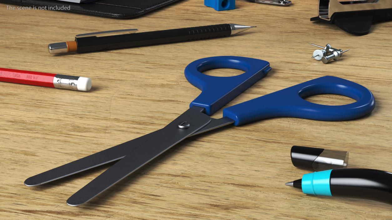 3D model School Scissors Blue