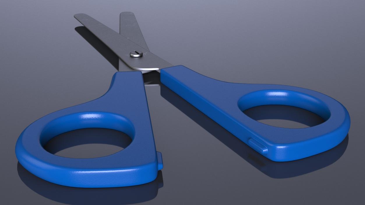 3D model School Scissors Blue