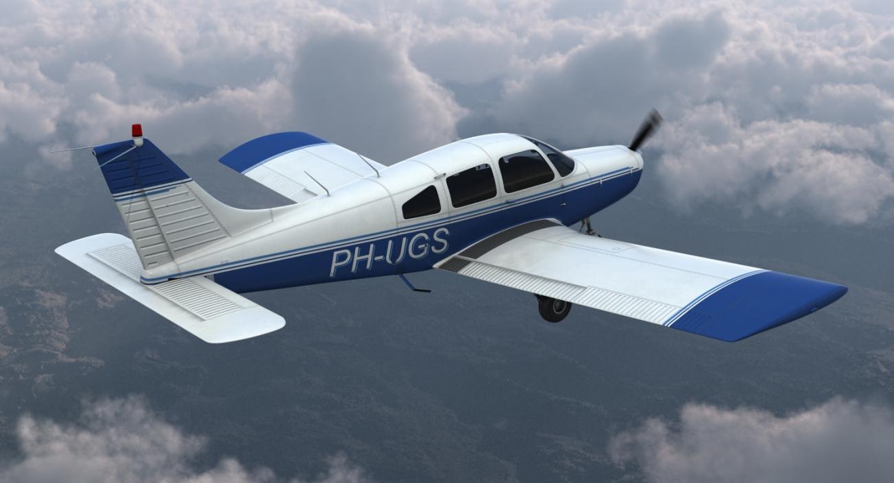 3D Piper PA-28-161 Cherokee Rigged