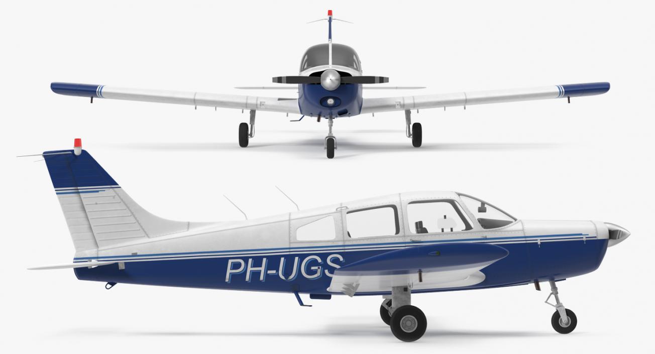 3D Piper PA-28-161 Cherokee Rigged