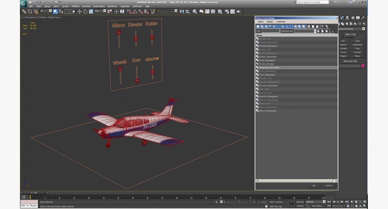 3D Piper PA-28-161 Cherokee Rigged