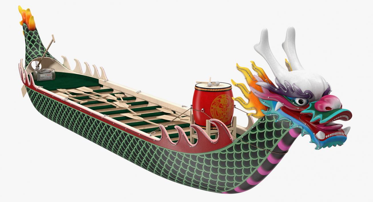 3D Colourful Dragon Boat