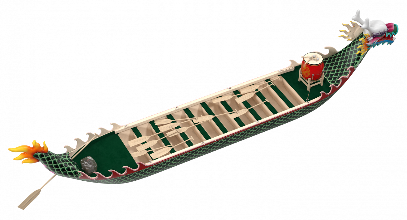 3D Colourful Dragon Boat