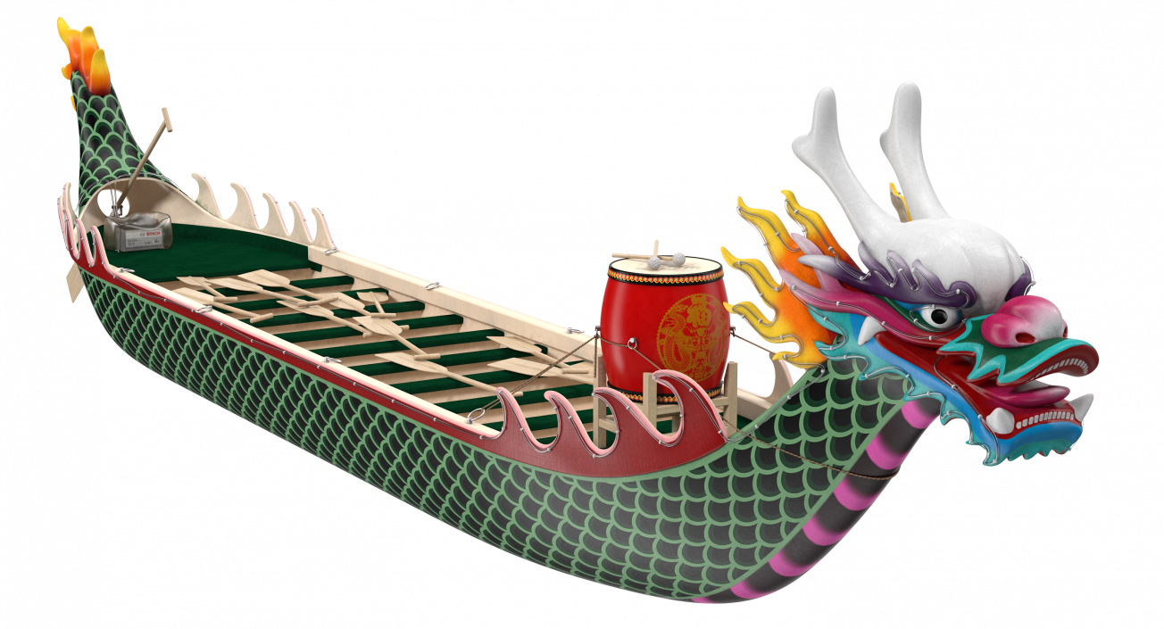 3D Colourful Dragon Boat