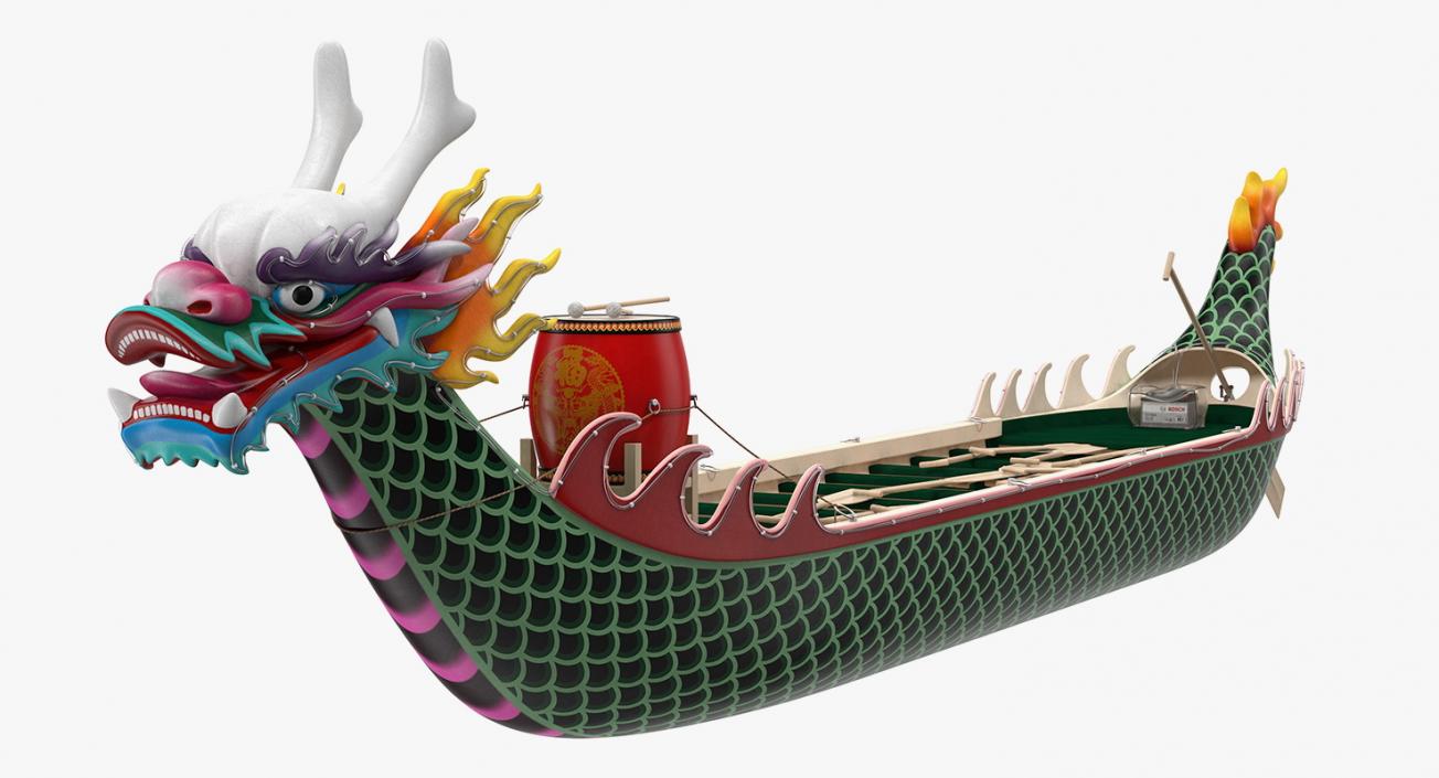 3D Colourful Dragon Boat