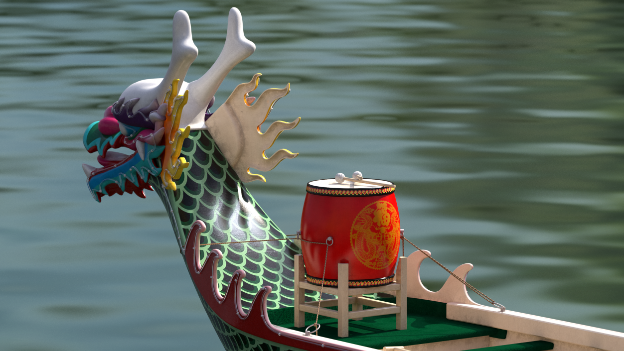 3D Colourful Dragon Boat