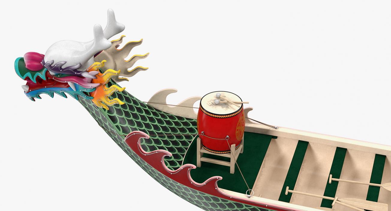 3D Colourful Dragon Boat