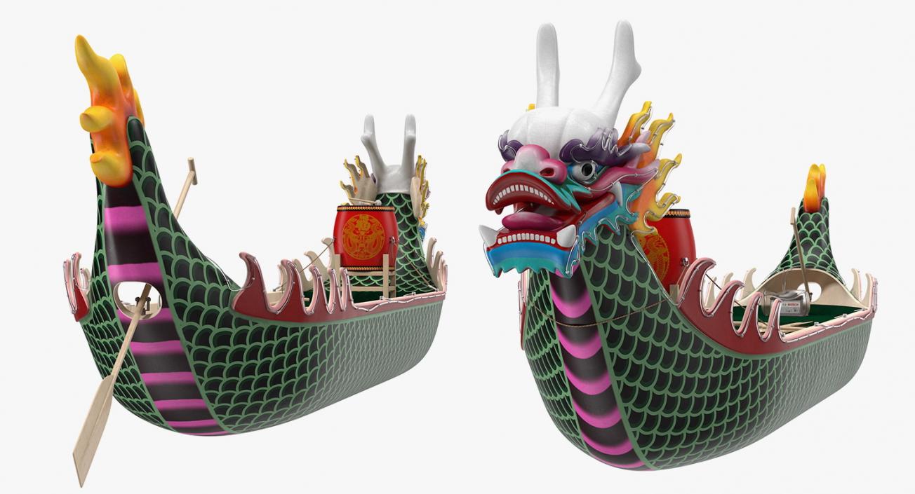 3D Colourful Dragon Boat